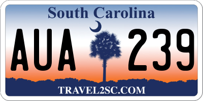 SC license plate AUA239