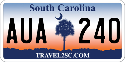 SC license plate AUA240
