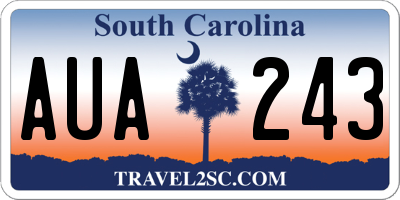 SC license plate AUA243