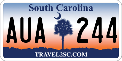 SC license plate AUA244