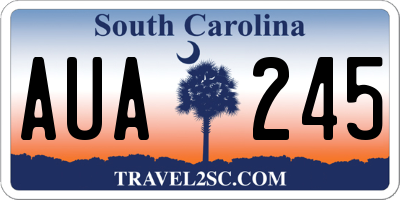 SC license plate AUA245