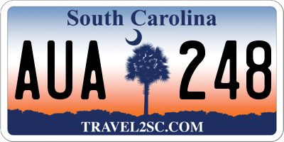 SC license plate AUA248
