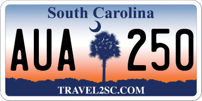 SC license plate AUA250
