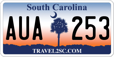 SC license plate AUA253