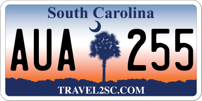 SC license plate AUA255