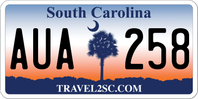 SC license plate AUA258