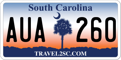 SC license plate AUA260
