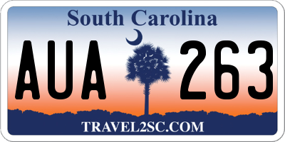 SC license plate AUA263