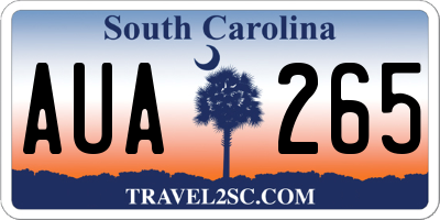 SC license plate AUA265