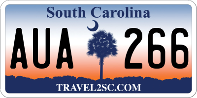 SC license plate AUA266