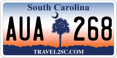 SC license plate AUA268