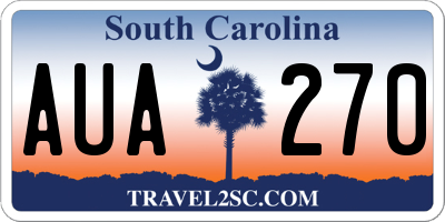 SC license plate AUA270