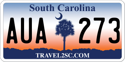 SC license plate AUA273