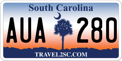 SC license plate AUA280