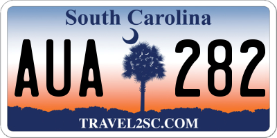 SC license plate AUA282