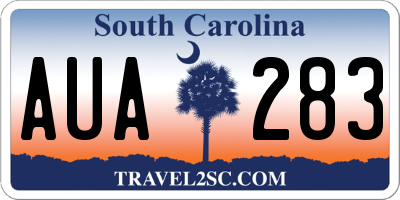 SC license plate AUA283