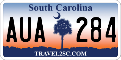 SC license plate AUA284