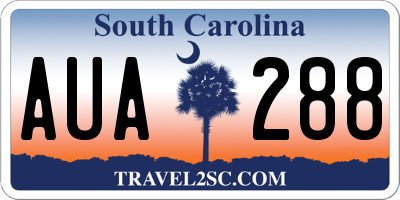 SC license plate AUA288