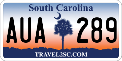 SC license plate AUA289