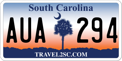SC license plate AUA294