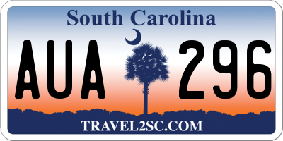 SC license plate AUA296