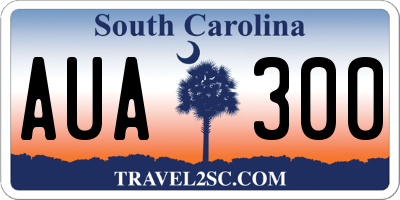 SC license plate AUA300