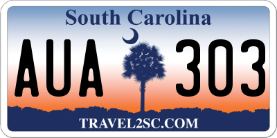 SC license plate AUA303