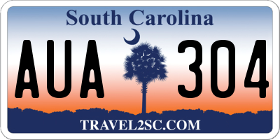 SC license plate AUA304