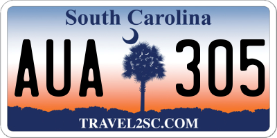 SC license plate AUA305