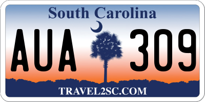 SC license plate AUA309