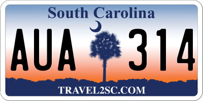 SC license plate AUA314