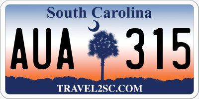 SC license plate AUA315