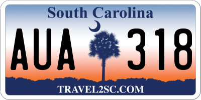 SC license plate AUA318