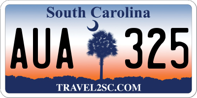 SC license plate AUA325