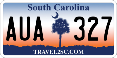 SC license plate AUA327