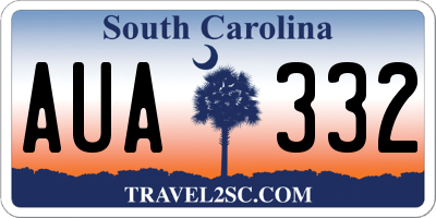 SC license plate AUA332