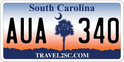 SC license plate AUA340