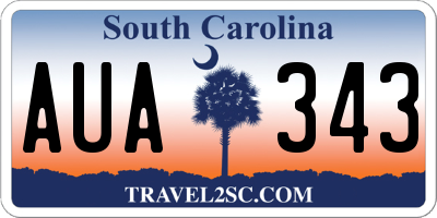 SC license plate AUA343