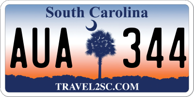 SC license plate AUA344
