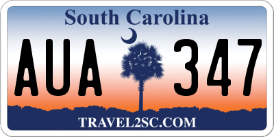 SC license plate AUA347