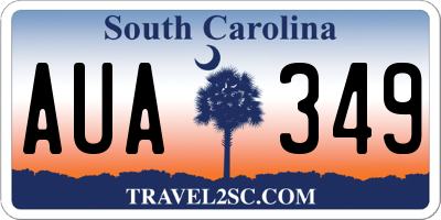SC license plate AUA349