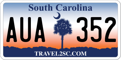 SC license plate AUA352