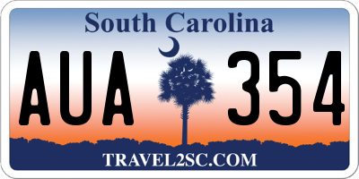 SC license plate AUA354