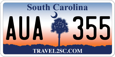 SC license plate AUA355