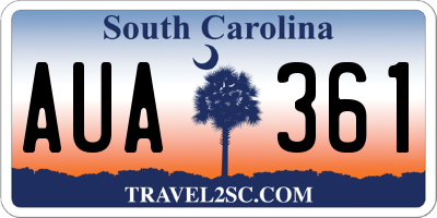 SC license plate AUA361