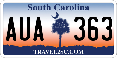 SC license plate AUA363