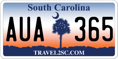 SC license plate AUA365