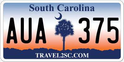 SC license plate AUA375