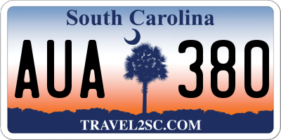 SC license plate AUA380