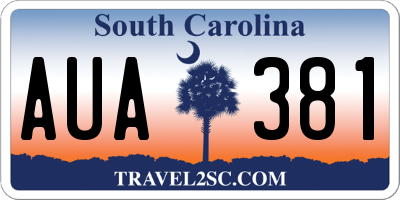 SC license plate AUA381